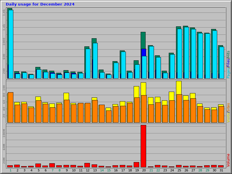 Daily usage for December 2024