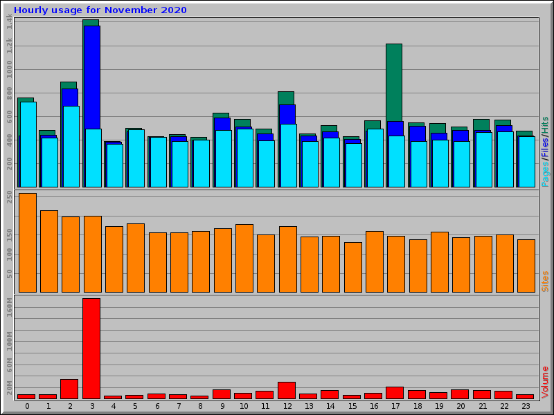 Hourly usage for November 2020