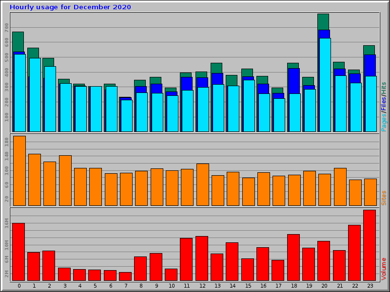 Hourly usage for December 2020