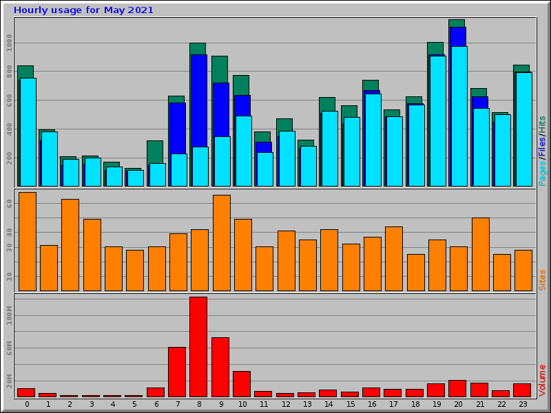 Hourly usage for May 2021