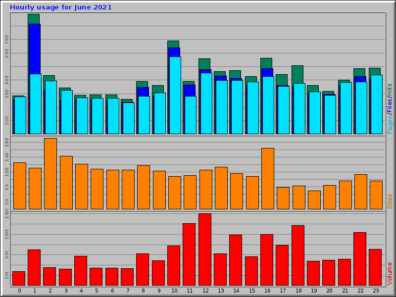 Hourly usage for June 2021