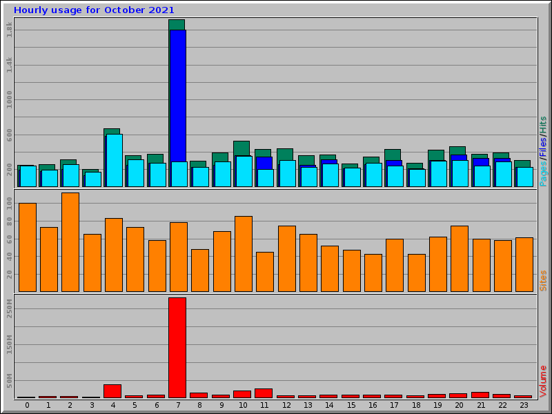 Hourly usage for October 2021
