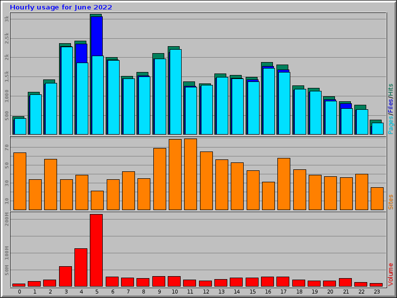 Hourly usage for June 2022