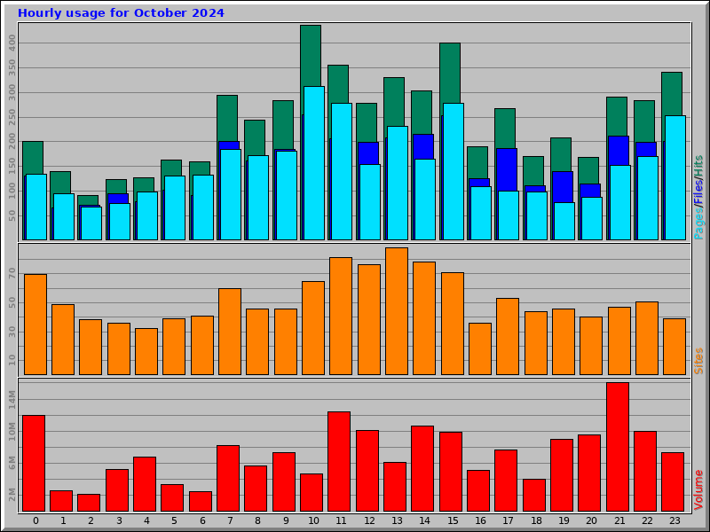Hourly usage for October 2024