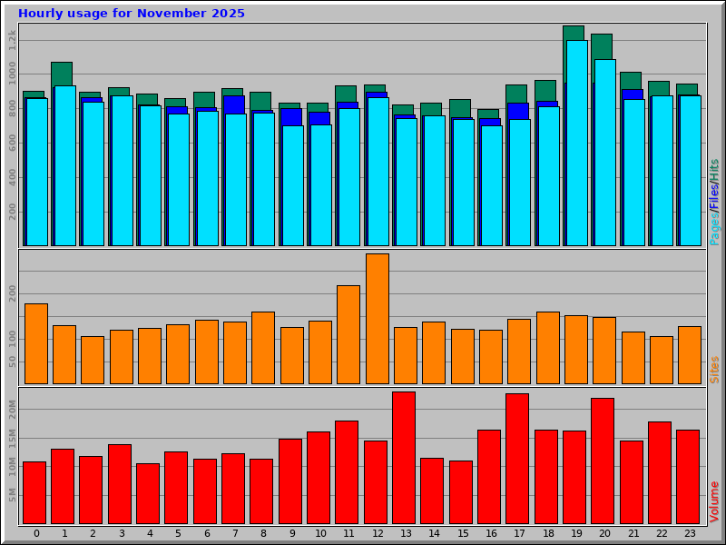 Hourly usage for November 2025