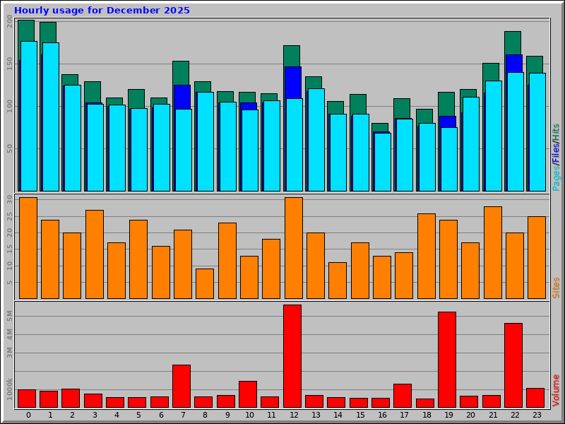 Hourly usage for December 2025